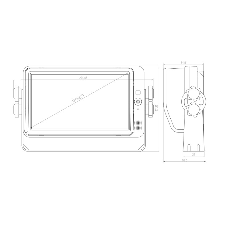 Caméra de recul pour Poids Lourds et Ecran TFT LCD 7 pouces Kit pou